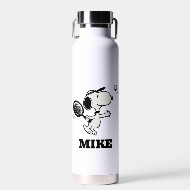 Peanuts | Snoopy Plays Tennis Water Bottle (Front)
