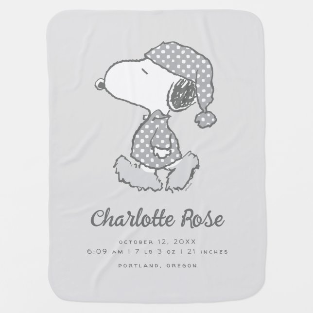 Peanuts | Snoopy Polka Dot Pajamas Baby Blanket (Front)