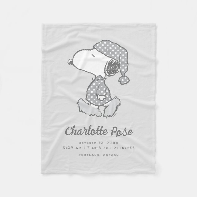 Peanuts | Snoopy Polka Dot Pajamas Baby Fleece Blanket (Front)