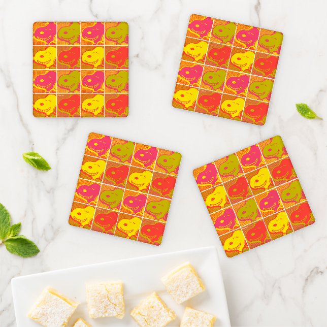 Peanuts | Snoopy Pop Art Pattern Coaster Set (In Situ)