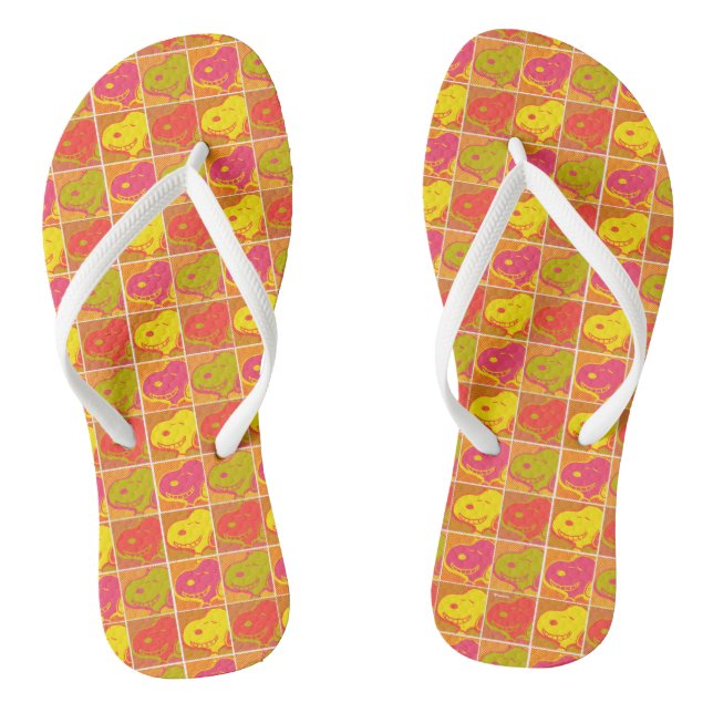 Peanuts | Snoopy Pop Art Pattern Flip Flops (Footbed)