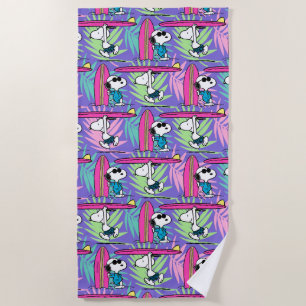 Peanuts   Snoopy Purple Surf Pattern Beach Towel
