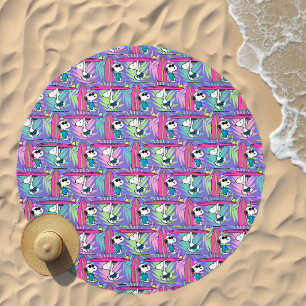 Peanuts Snoopy Purple Surf Pattern Beach Towel