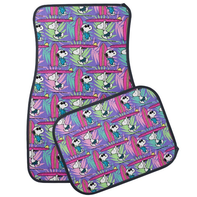 Peanuts | Snoopy Purple Surf Pattern Car Floor Mat (Set)