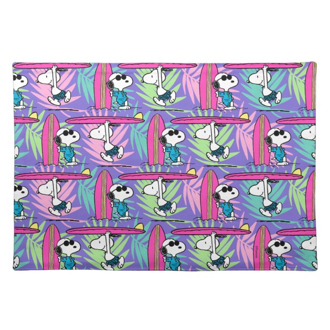 Peanuts | Snoopy Purple Surf Pattern Cloth Placemat (Front)