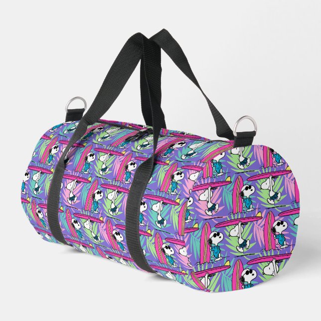 Peanuts | Snoopy Purple Surf Pattern Duffle Bag (Left Corner)