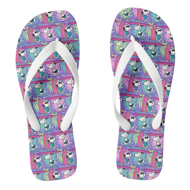 Peanuts | Snoopy Purple Surf Pattern Flip Flops (Footbed)