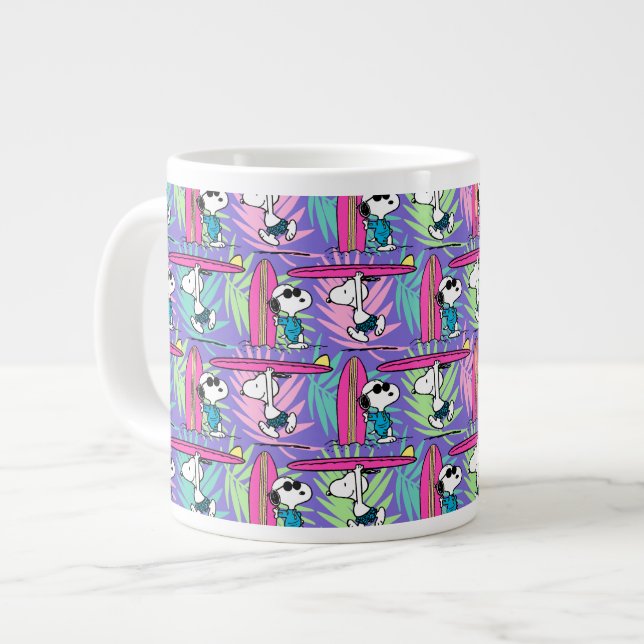 Peanuts | Snoopy Purple Surf Pattern Giant Coffee Mug (Front Left)