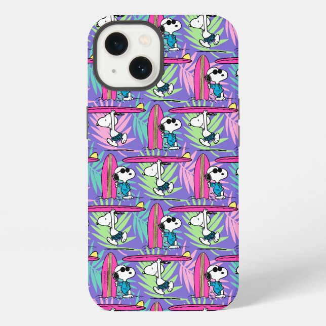 Peanuts | Snoopy Purple Surf Pattern Iphone Case (Back)