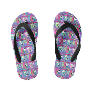 Peanuts Snoopy Purple Surf Pattern Kid's Flip Flops