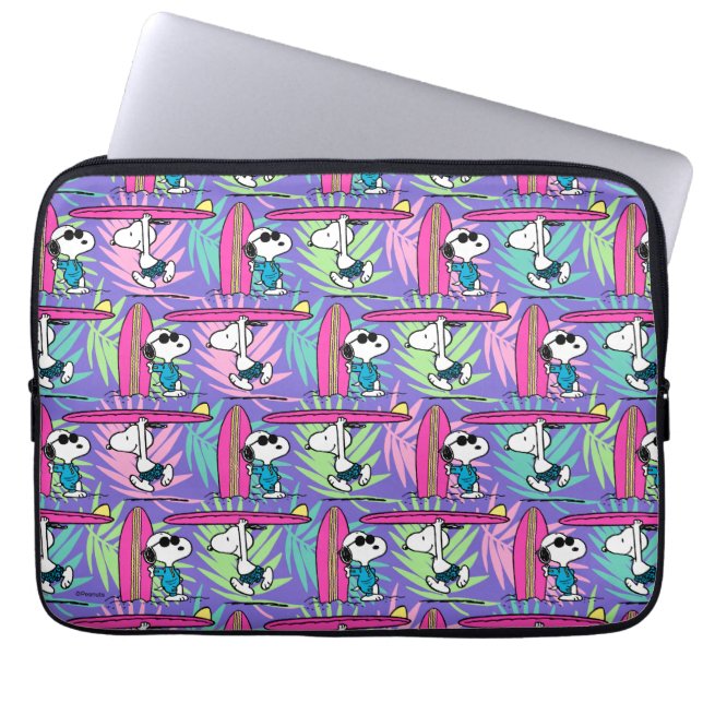 Peanuts | Snoopy Purple Surf Pattern Laptop Sleeve (Front)