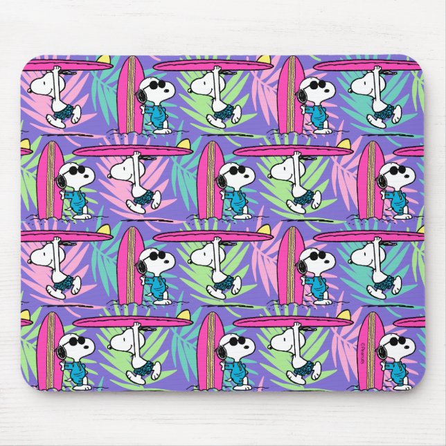 Peanuts | Snoopy Purple Surf Pattern Mouse Pad (Front)