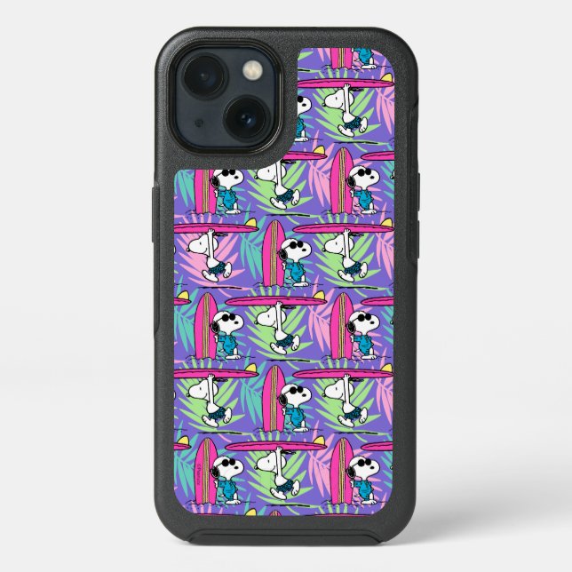 Peanuts | Snoopy Purple Surf Pattern Otterbox iPhone Case (Back)