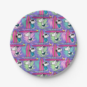 Peanuts   Snoopy Purple Surf Pattern Paper Plates