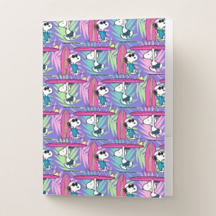 Peanuts   Snoopy Purple Surf Pattern Pocket Folder