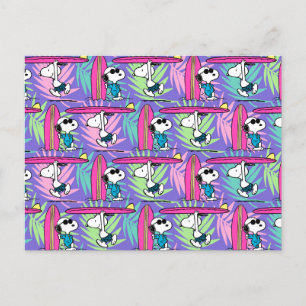 Peanuts Snoopy Purple Surf Pattern Postcard