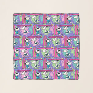 Peanuts   Snoopy Purple Surf Pattern Scarf