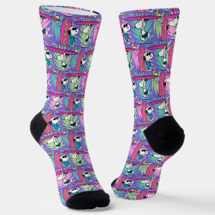 Peanuts   Snoopy Purple Surf Pattern Socks