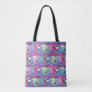 Peanuts   Snoopy Purple Surf Pattern Tote Bag
