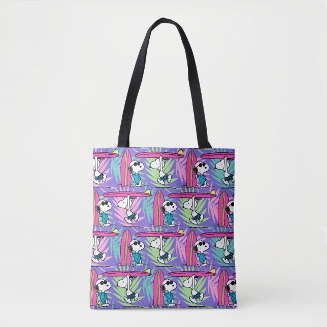 Peanuts | Snoopy Purple Surf Pattern Tote Bag (Front)