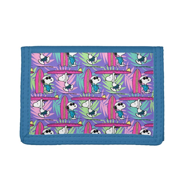 Peanuts | Snoopy Purple Surf Pattern Tri-fold Wallet (Front)