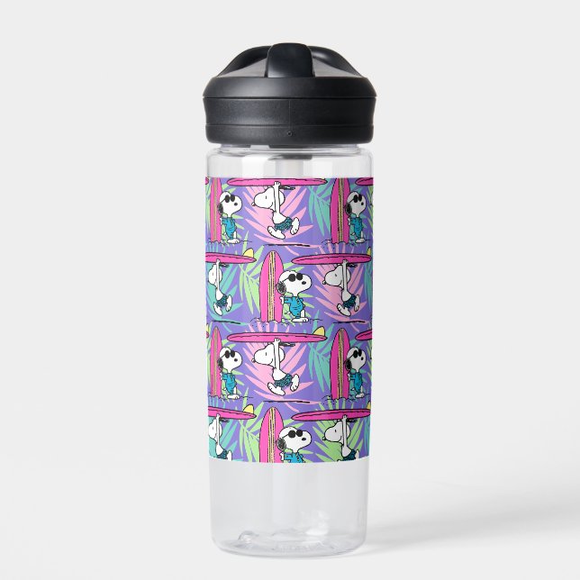Peanuts | Snoopy Purple Surf Pattern Water Bottle (Front)