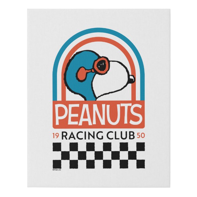 Peanuts | Snoopy Racing Club Faux Canvas Print (Front)