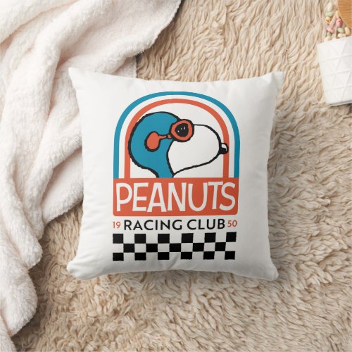 Peanuts  Snoopy Racing Club Throw Pillow