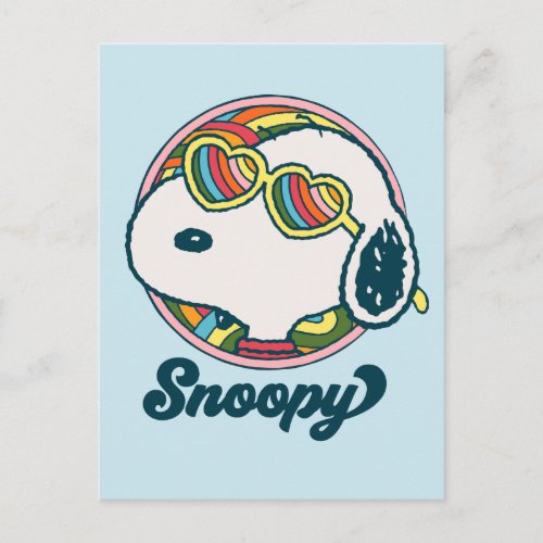 Peanuts  Snoopy Rainbow Heart Sunglasses Postcard