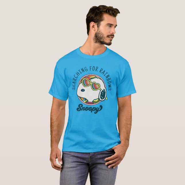 Maglietta Donna Peanuts Snoopy In T-shirt Con Pattinaggio E Arcobaleno - Manica Corta