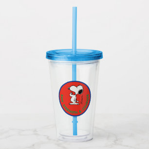 Peanuts   Snoopy Raw Strength & Courage Badge Acrylic Tumbler
