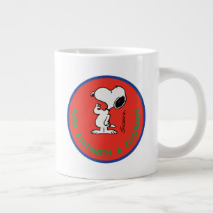 Peanuts Snoopy Raw Strength & Courage Badge Giant Coffee Mug