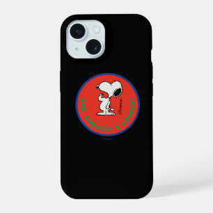 Peanuts Snoopy Raw Strength & Courage Badge iPhone 15 Case