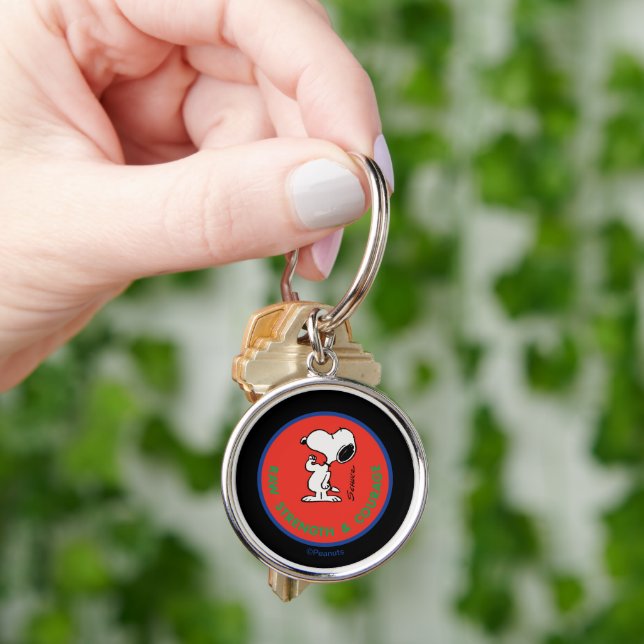 Peanuts | Snoopy Raw Strength & Courage Badge Keychain (Hand)