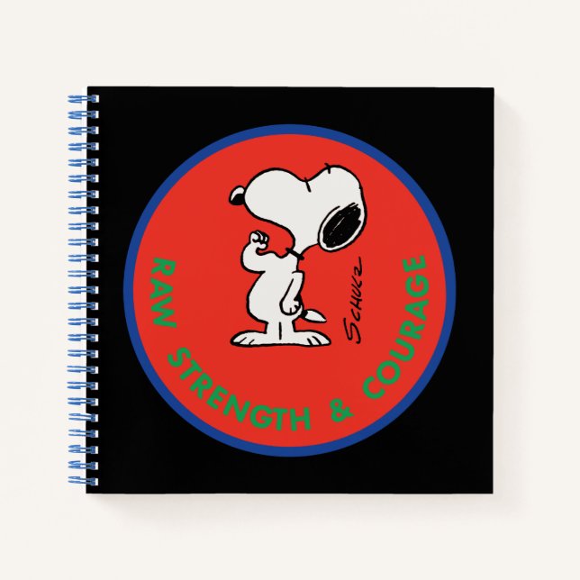 Peanuts | Snoopy Raw Strength & Courage Badge Notebook (Front)