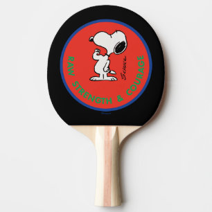 Peanuts Snoopy Raw Strength & Courage Badge Ping Pong Paddle