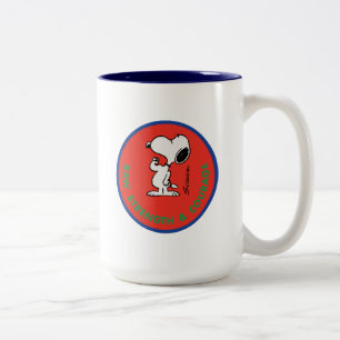 Peanuts   Snoopy Raw Strength & Courage Badge Two-Tone Coffee Mug