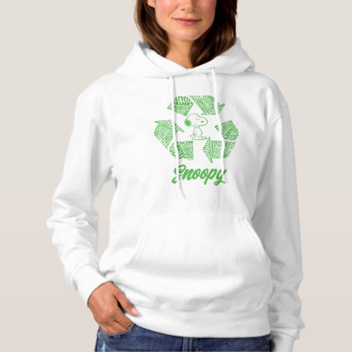 Peanuts  Snoopy Recycle Symbol Hoodie