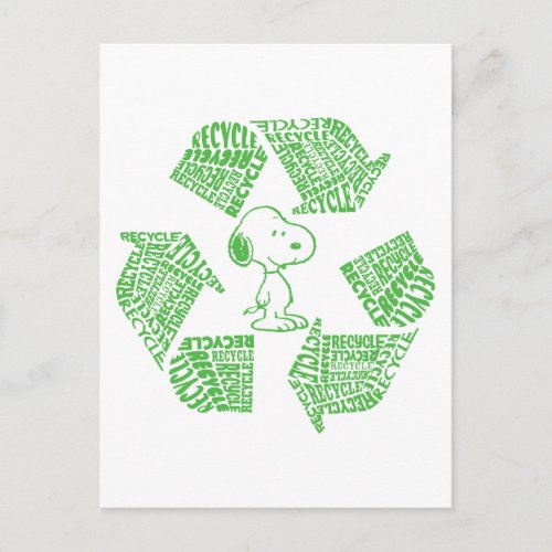 Peanuts  Snoopy Recycle Symbol Postcard