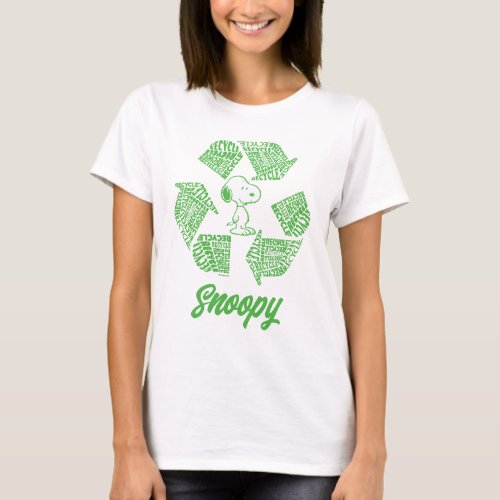 Peanuts  Snoopy Recycle Symbol T_Shirt