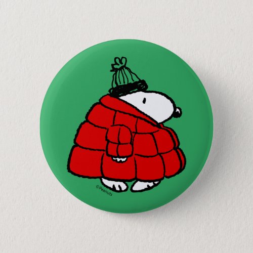 Peanuts  Snoopy Red Puffer Jacket Button
