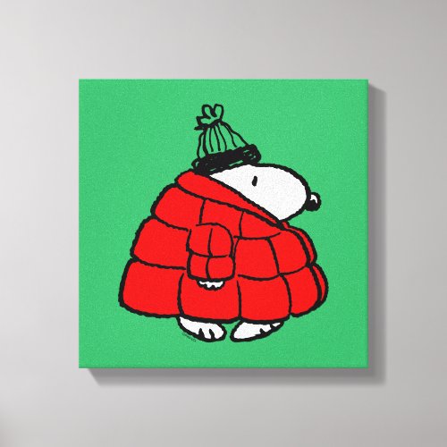 Peanuts  Snoopy Red Puffer Jacket Canvas Print