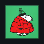Peanuts | Snoopy Red Puffer Jacket Canvas Print<br><div class="desc">Check out this fun Peanuts design featuring Snoopy in his red puffy winter jacket.</div>