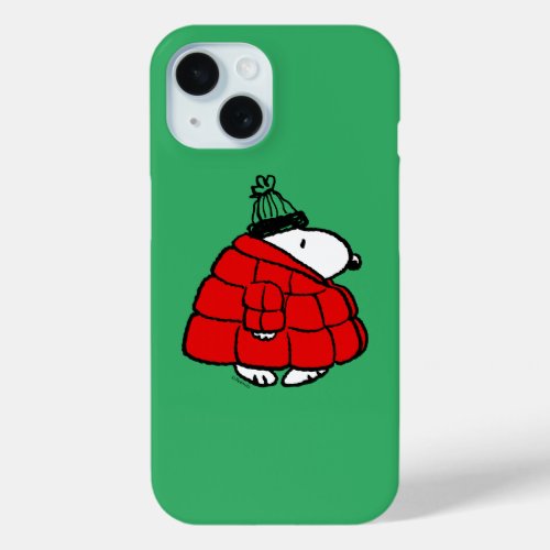 Peanuts  Snoopy Red Puffer Jacket iPhone 15 Case