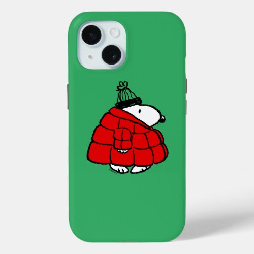 Peanuts  Snoopy Red Puffer Jacket iPhone 15 Case