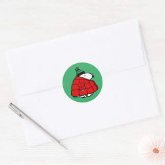 Peanuts | Snoopy Red Puffer Jacket Classic Round Sticker