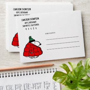Peanuts Snoopy Red Puffer Jacket Envelope