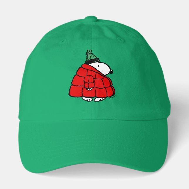 Peanuts | Snoopy Red Puffer Jacket Hat (Front)