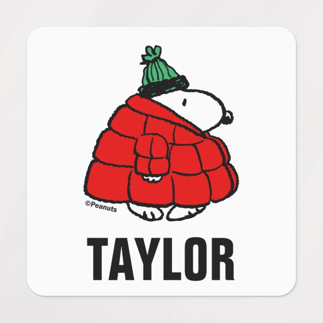 Peanuts | Snoopy Red Puffer Jacket Kids' Labels (Design 1)