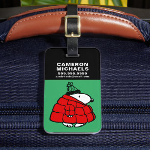 Peanuts   Snoopy Red Puffer Jacket Luggage Tag